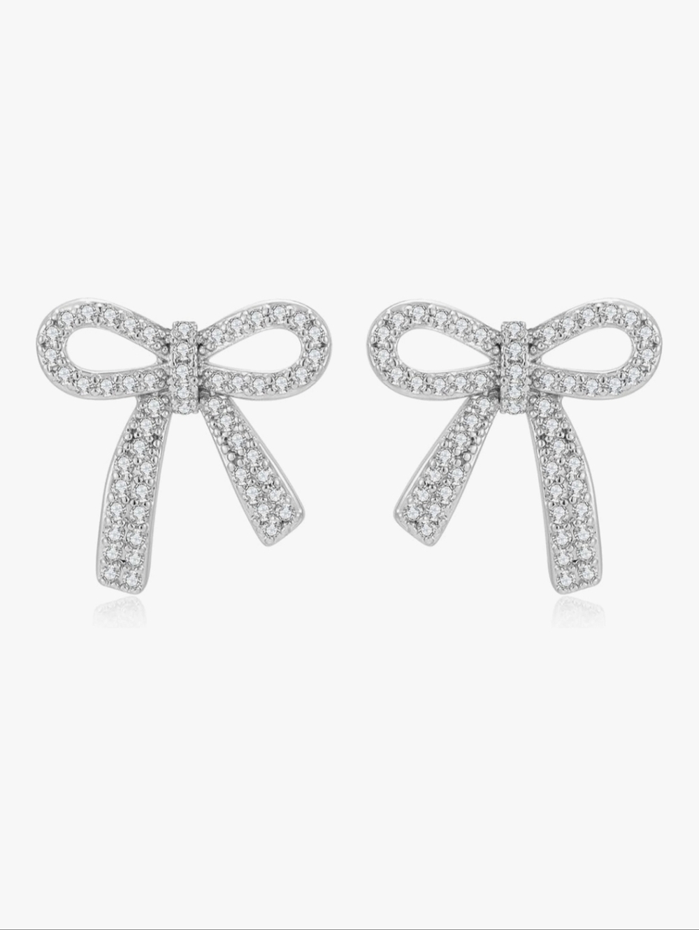 Bow Pavé Cubic Zirconia Stud Earrings